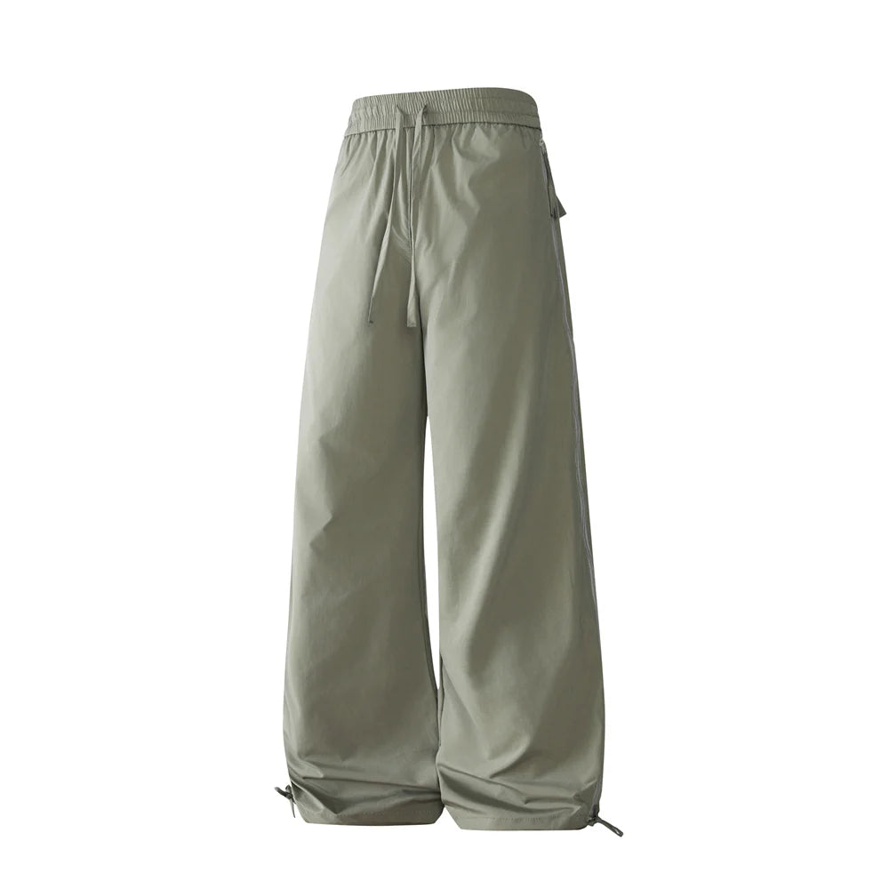 Threebooy  Side Zip Mesh Work Trousers Men Ice Silk Quick Dry Waterproof Straight Trousers Breathable Workwear Cargo Pants Men's Clothing