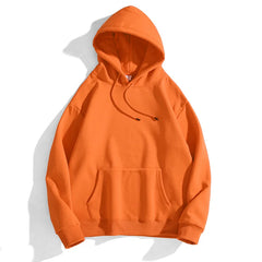 Threebooy New Plus Cashmere Plain Color Couple Streetwear Fashion Hooded Jumper Casual Cotton Harajuku Long Sleeve Hoodie