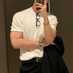 Threebooy  Summer Men's Clothing Light Luxury T Shirt Leisure Long Sleeve O Neck Drapped Solid Color Loose Basic Shirt Popular Knitwear
