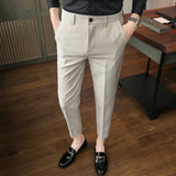 Threebooy New Style Men's Spring Slim Fit Business Suit Trousers/Male Pure Color Stretch Pencil Pants Man Dress Pants Brand Clothing