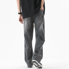 Threebooy  Brand men's loose casual straight leg jeans autumn new Korean street hip-hop Baggy wide leg pants Y2K student popular pants