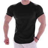 Threebooy Men Short sleeve fashion t-shirt Gyms Fitness Sports Cotton T-Shirt Male Bodybuilding Skinny Tee shirt Summer Tops Clothes