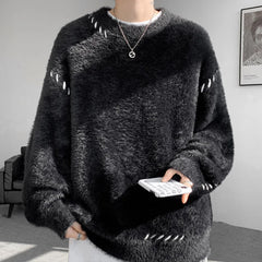 Threebooy Warm Autumn Winter Sweaters Men Casual Knitted Pullovers Male Round Neck Sweater Man Fashion Warm Knit Sweater