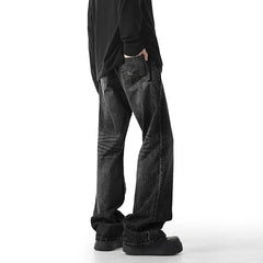 Threebooy  Mens Straight Leg Washed Classic Vintage Denim Jeans Comfort Fit Casual Fashion High Quality Durable Trendy Timeless Trousers
