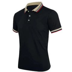 Threebooy  Men Summer Solid Casual Office Breathable Cotton Polo Shirt Fashion Brand Male Business High Quality Striped Short Sleeve Top