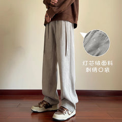 Threebooy Corduroy Pants Male Casual Jogger Pants Men's Women's Sweatpants Y2K Clothes Straight Wide leg Baggy Pants Trousers Streetwear