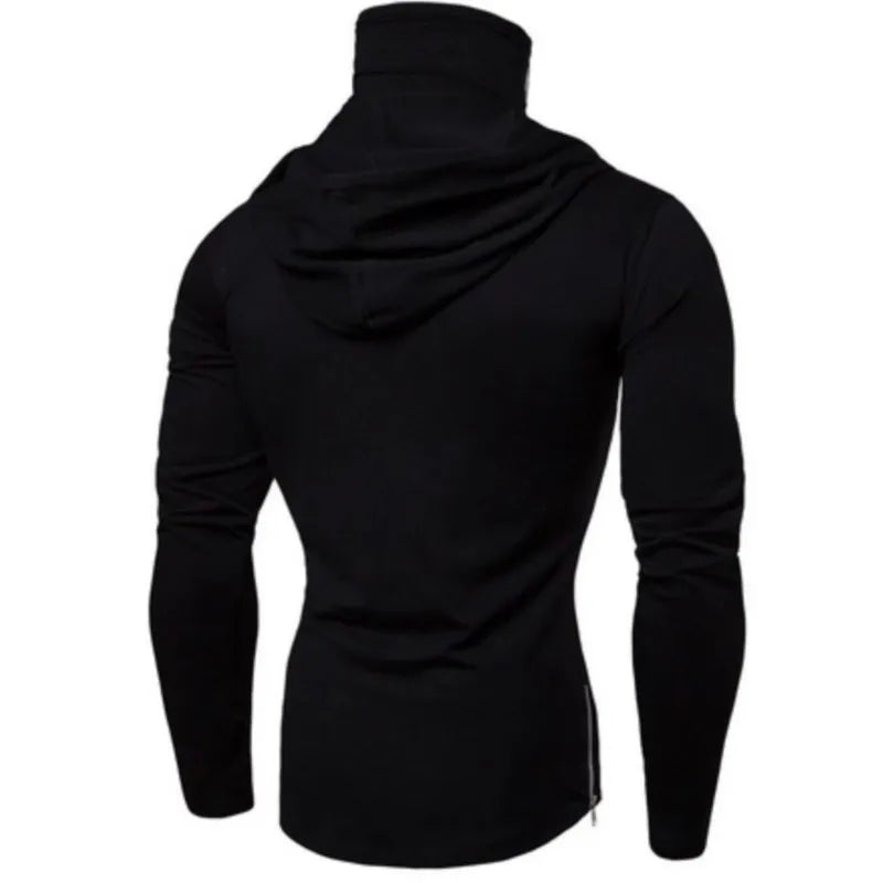 Threebooy 2024 New Men Solid Black Gray Hoodie Long Sleeve Hooded Sweatshirt for Man Sports Fitness Gym Running Casual Pullover Tops