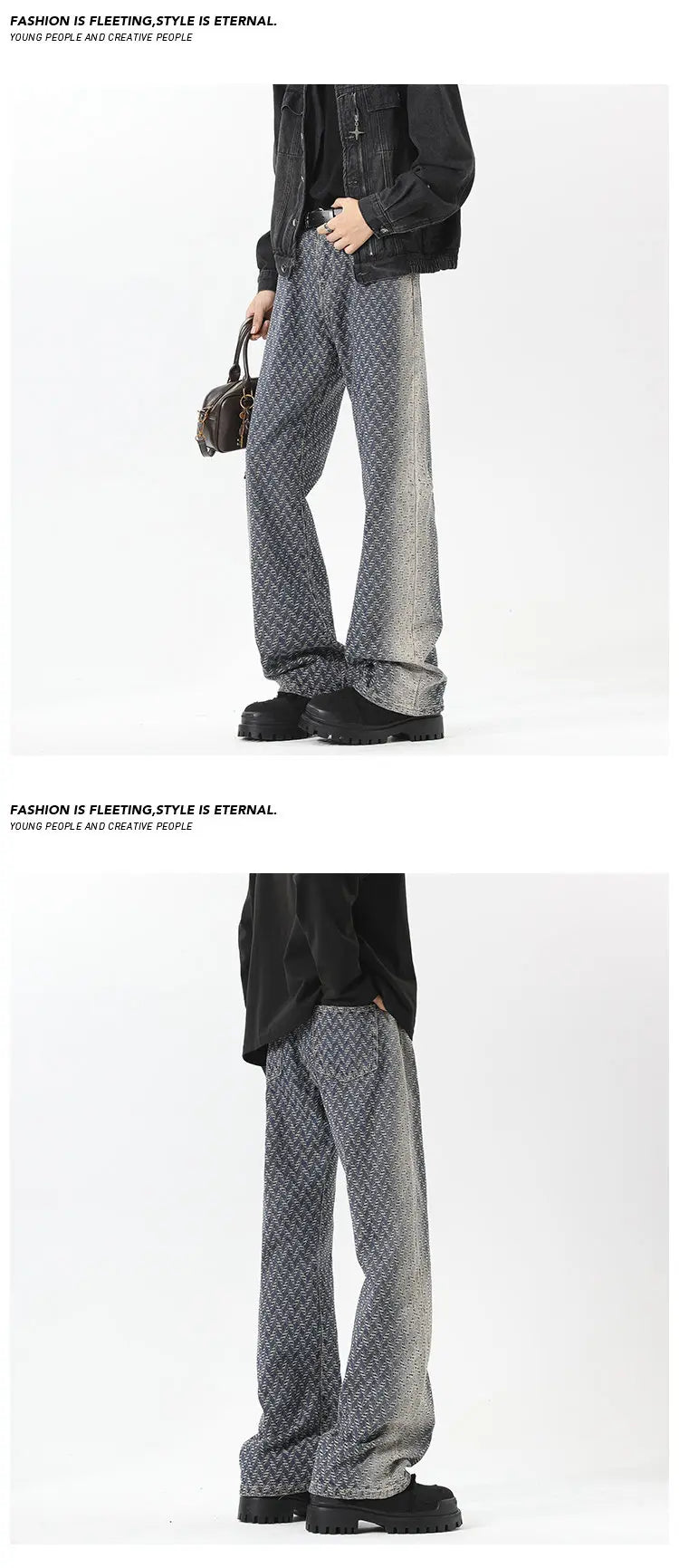 Threebooy Jeans men New Jacquard Fabric Denim Trousers man Straight Leg Long Pants Autumn Classic Style Casual Jeans for Men Wholesale