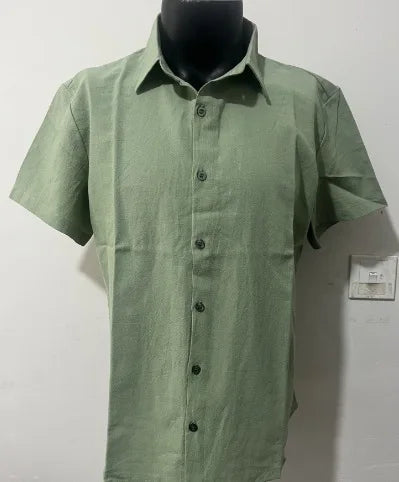Threebooy Summer Men's Breathable Cotton Linen Shirt Short Sleeve Casual Turn Down Collar Loose Top Male Shirts