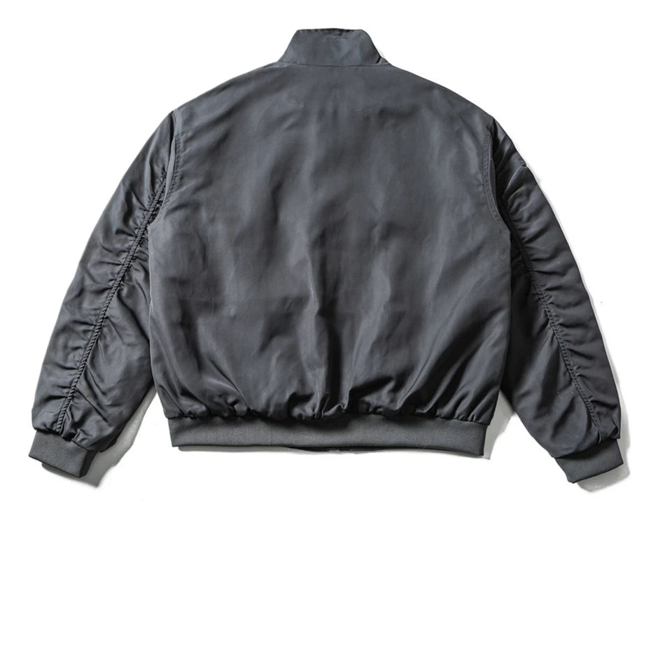 Vintage Letter Embroidery Bomber Jacket Men Streetwear Harajuku Splicing Cargo Coat Oversized Autumn New Loose Casual Jacket
