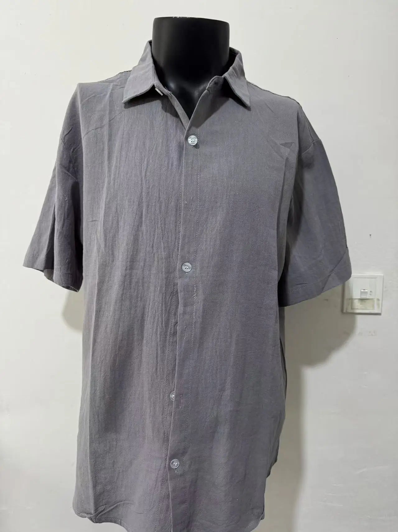 Threebooy Summer Men's Breathable Cotton Linen Shirt Short Sleeve Casual Turn Down Collar Loose Top Male Shirts