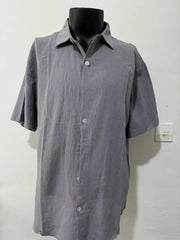Threebooy Summer Men's Breathable Cotton Linen Shirt Short Sleeve Casual Turn Down Collar Loose Top Male Shirts