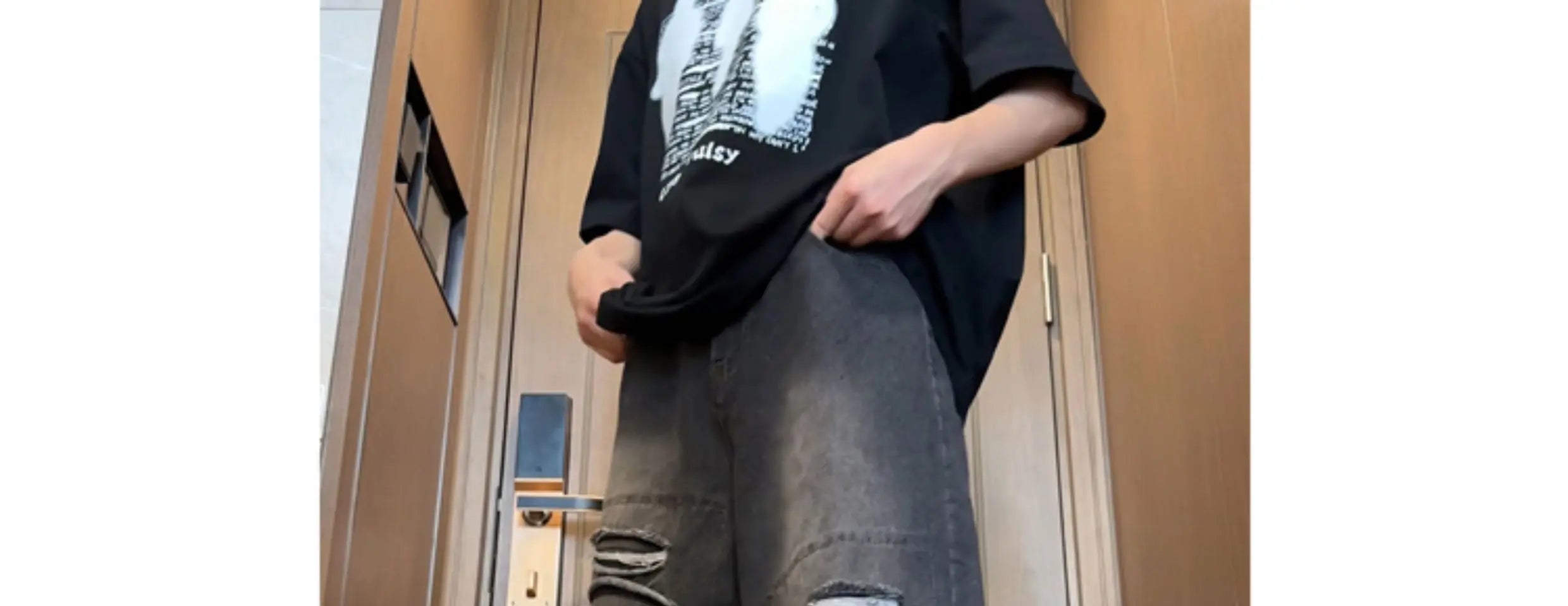 Threebooy Beggar jeans men Vintage Streetwear Ripped Hole Jeans Men Women Harajuku Aesthetic Wide Leg Denim Trousers Unisex Straight Pants