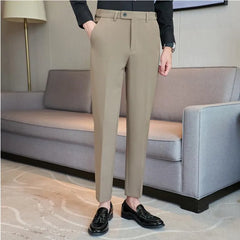 Threebooy Fashion Pants For Men For Suits Fashion Slim Fit Skinny Streetwear Plain Color Office Trousers Youth Suit Pants Wedding 38