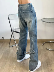 Threebooy Loose Trousers Work Wear Baggy Men's Jeans Straight Spring Autumn Male Cowboy Pants Korean Fashion Luxury Stacked Cotton Kpop Xs