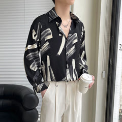 Threebooy Slim Fit Long Sleeve Printed Shirt Men Comfortable Trendy Fashion Youth Casual Stylish Top New Design Hot Sale Modern