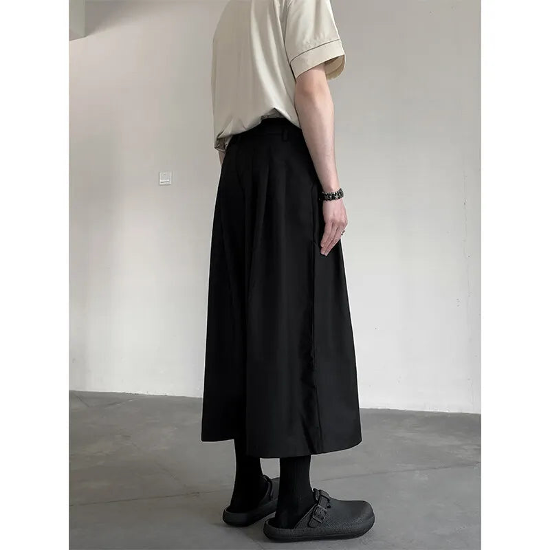 Threebooy  Summer Wide Leg Cropped Pants Comfy Culottes Street Fashion Trendy Loose Fit Casual Trousers Breathable Oversized Style