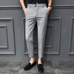 Threebooy Fashion Suit Pants Men Dress Pants Autumn Winter Mens Suit Pants Casual Slim Fit Wedding Business Office Social Trousers