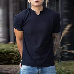 Threebooy  Fabric Shoulder Pads With Large Anti-wrinkle Quick Drying Fitness Wear Sports Short Sleeve T-shirt For Men 280g Heavy T-shirt