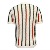 Threebooy Mens Breathable Striped Casual Hollow Knitted Polo Shirt Genderless 2024 Summer New Fashion Contrast Color Simple Shirt Unisex
