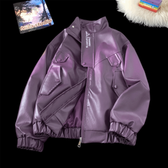 Threebooy American Vintage Leather Jacket Men Women 2025 Spring Autumn Fashionable High-end Retro High Street Casual Top Jacket Aesthetic