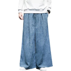 Threebooy 2024 Solid Color Men's Wide Leg Pants Oversized Vintage Men Clothing Loose Corduroy Casual Pants Male Japanese Harajuku Trousers