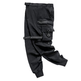 Threebooy Streetwear Cargo Pants Harajuku Hip Hop Joggers Men Oversized Techwear Pants Multi Pockets Harem Pencil Trousers Black