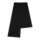 Threebooy Mens Japanese Double-Layer Irregular Splicing Culottes New Necessities Couple Lazy Style Retro Loose Wide-Leg Pants Unisex