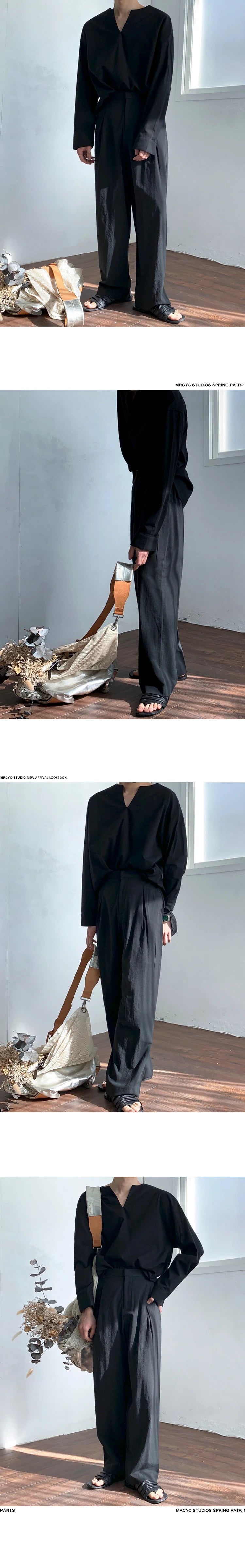 Threebooy Summer Thin Linen Men's Pants Loose Straight Pants Korean Cotton Linen Casual Trousers Draped Wide-leg Pants Aesthetic Urban