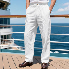 Threebooy  New American Style Business Men Suit Pants Light Luxury Leisure Linen Straight Pants Urban Fashion High Quality Loose Trousers