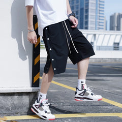 Threebooy Summer Mens Casual Buttons Shorts Style Bermuda Solid Sweatpants