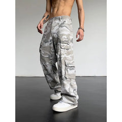 Threebooy Camo Pants Baggy Jeans Hip Hop Trousers for Men Oversize Cargo Streetwear Denim Y2k Man Trendyol Woman Casual Grey Men's