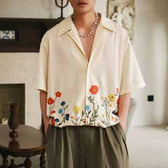 Threebooy  New Trend Men Hawaiian Shirts Fashion Casual Floral Short-sleeved Vacation Blouse Leisure Streetwear Hot Sale Tops S-2XL Summer