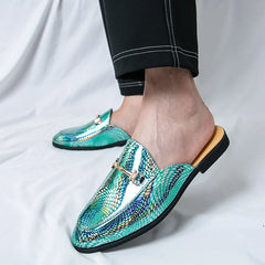 Threebooy  Men Mules Shoes Fashion Half Slippers Comfortable Breathable Business Casual Banquet Men Shoes