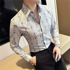 Threebooy Clothing New Men Shirts Business Long Sleeve Lapel Cotton Male Dress Shirt Slim Fit Popular Designs Men's Fahion S-3XL