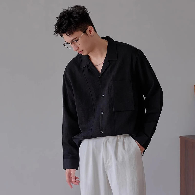Threebooy New Trend Men Luxury Business Shirts Casual Striped Long Sleeve Cardigan Tops Japanese Style Fashion Leisure Commuter Blouse