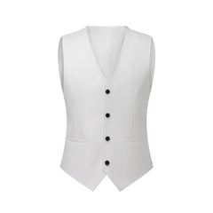 Threebooy  Men's Three-Piece White Suit, Anti-Wrinkle, No-Iron, Anti-Stick Fur Business Formal Suit, Four-Season Workplace Work Clothing Dr