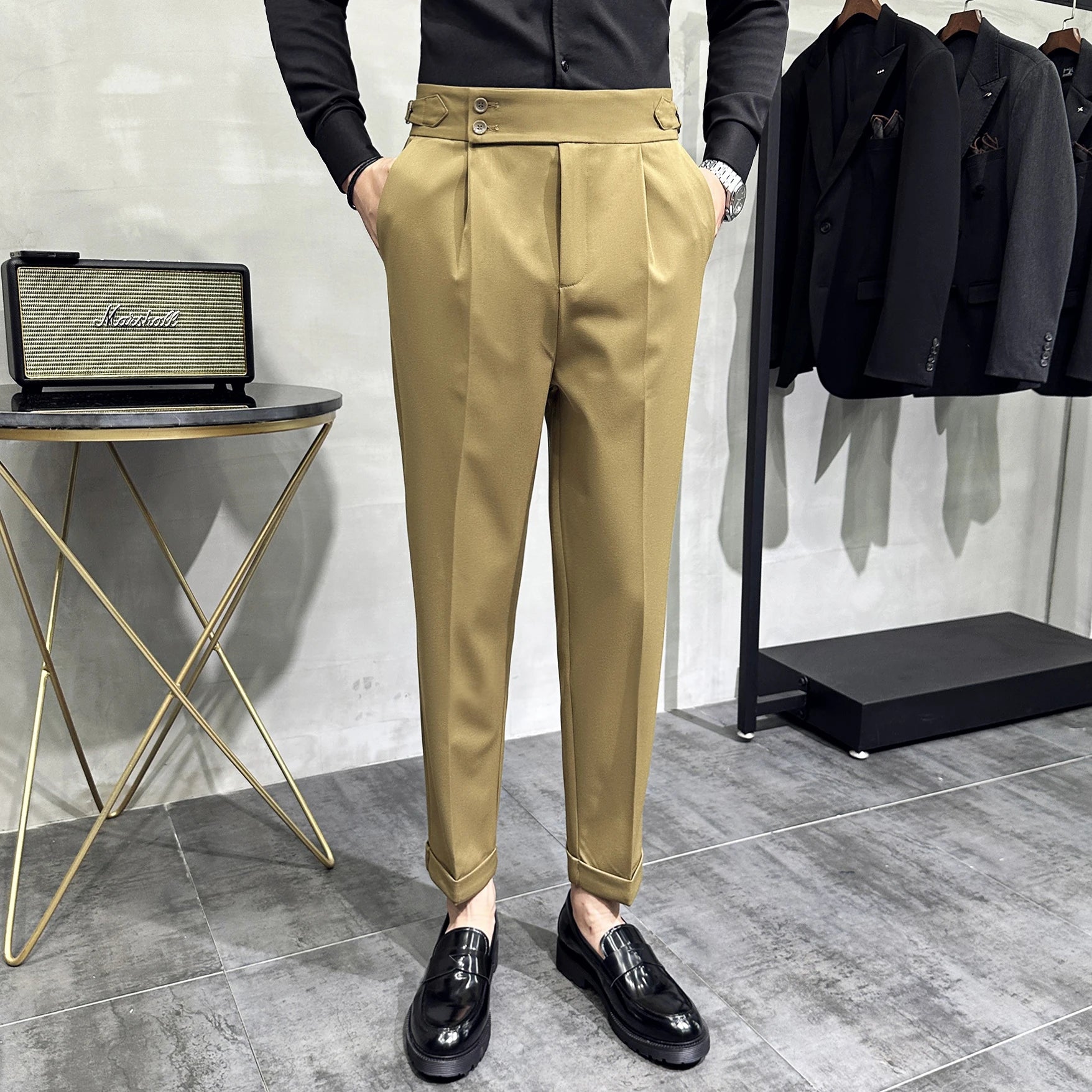 Threebooy Men Spring Autumn Suits Pants Male Formal Wear Boutique Trousers Quality Men British Style Business Casual Loose Suits Pants