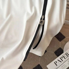 Threebooy  Summer New Men's T-shirt Niche Zipper Decoration Round Neck Short Sleeve Tees Simple Loose Versatile Tops