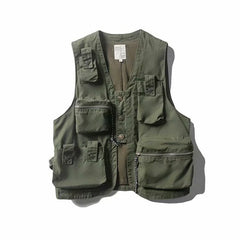 Threebooy Techwear Men's Tank Top Cargo Vest Men Tactical Coat Tooling Streetwear Hip Hop Sleeveless Gilet Multi-Pocket Outdoors