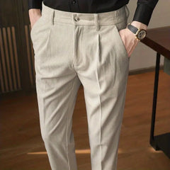 Threebooy  Straight Casual Trousers Men's Spring Autumn Wide-leg Pants Loose Versatile Draped Trousers Trendy Corduroy Pants
