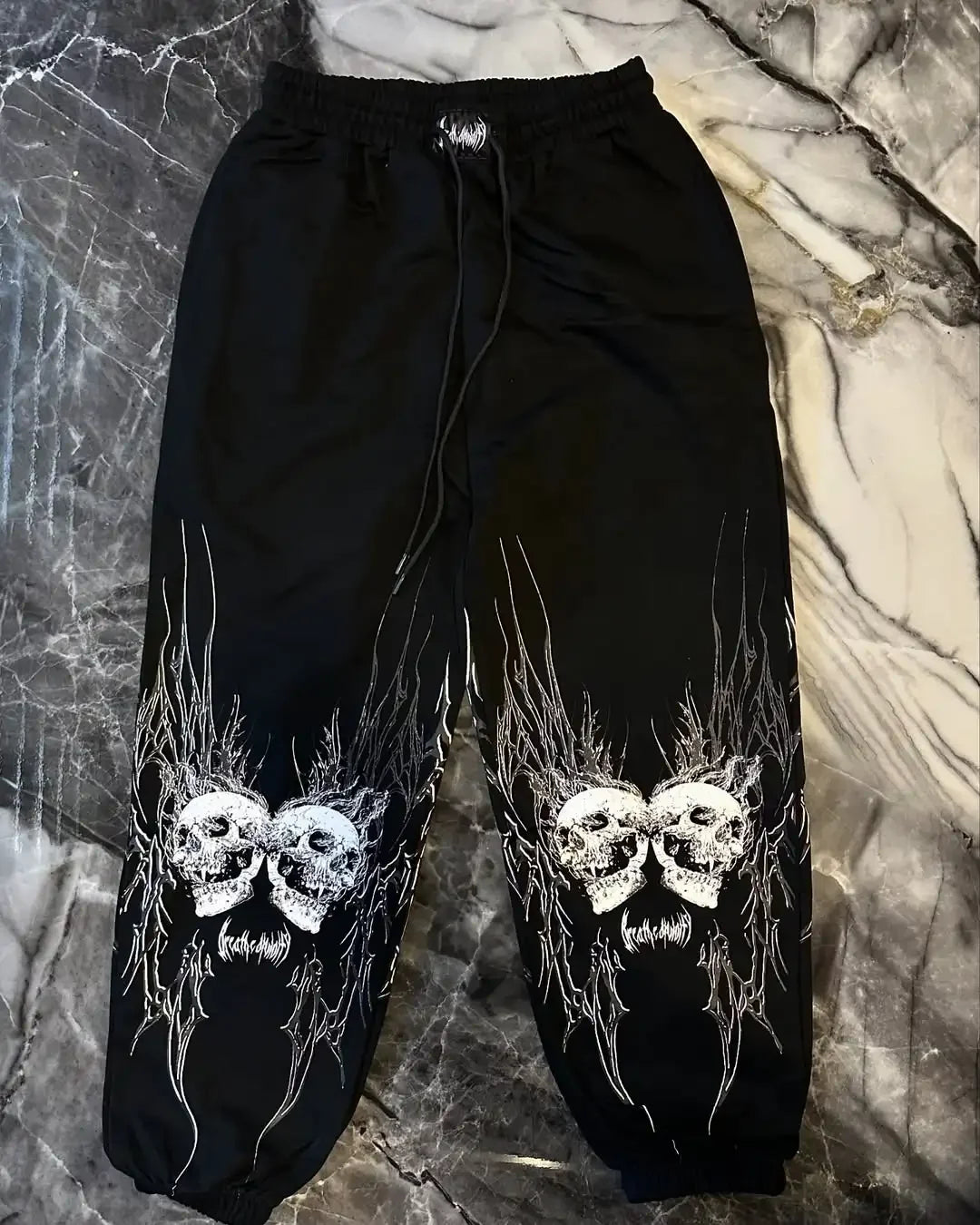 Threebooy  Y2K Breathedivinity Skull Cargo Pants Men Women Gothic Casual Sports Joggers New Hip Hop Street Fashion Couple Street Trousers