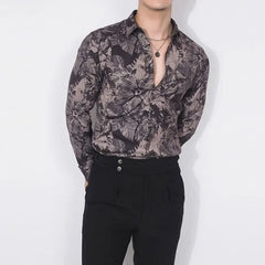 Threebooy  Fashion Style Harajuku Slim Fit Ropa Hombre Loose Casual All Match Shirt Korean Style Pointed Collar Long Sleeve Blusa