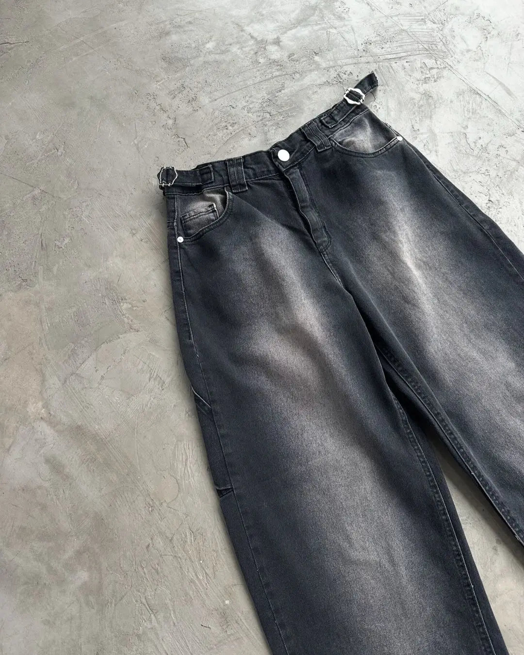 Threebooy New Retro Black Tie Dye High Waisted Slouchy Jeans Mens Womens Hip Hop Y2k Baggy Jeans Straight Harajuku Denim Pants Streetwear