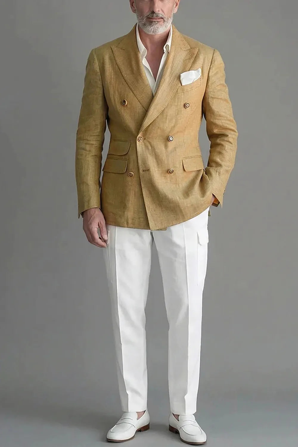 Threebooy  Men's Suit 2 Pieces Beads Dot Blazer Pants Single Breasted Sheer Satin Lapel Business Slim Fit Formal Wedding Groom