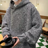 Threebooy Hooded Hoodies Men Casual Loose Coats Autumn Winter Korean Fashion High Street Youthful Teens Couples All-match Outwear Harajuku