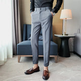 Threebooy New Business Dress Pants Men Solid Color Office Social Formal Suit Pants Casual Streetwear Wedding Trousers Pantalon Homme