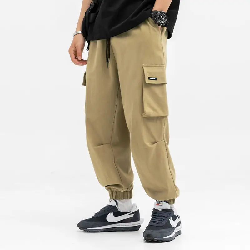 Threebooy  Autumn Winter Fashion Harajuku All Match Cargo Pants Men Loose Casual Hip-hop Trousers Pockets Oversized Streetwear Male Clothes