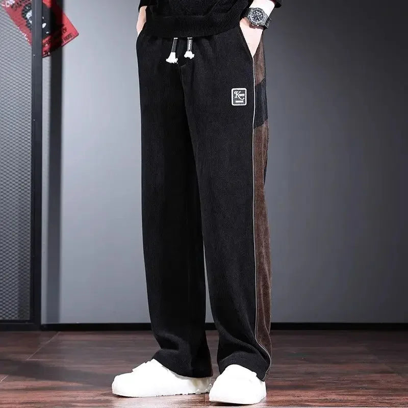 Threebooy Pocket Trend Polyester Male Trousers Classic Clothes Low Price Stylish Korean Style Baggy Men's Casual Pants Original Clothing