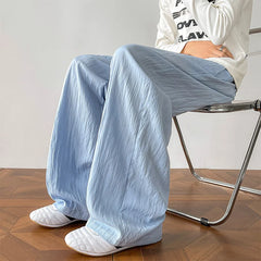 Threebooy Summer Black Casual Pants Men Fashion Oversized Wide Leg Pants Men Streetwear Hip-hop Loose White Pants Mens Trousers M-3XL